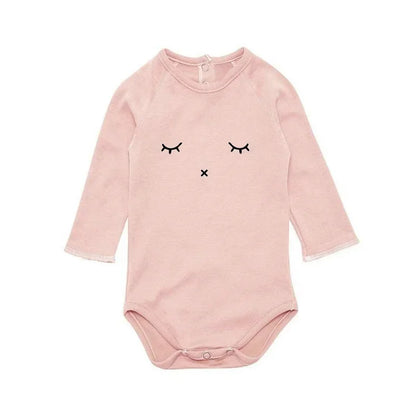 Newborn Romper — Organic Cotton Floral Print, Long Sleeve