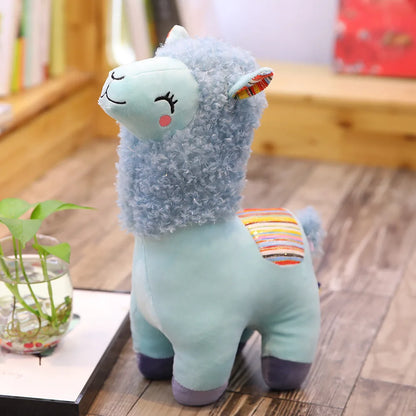 Kawaii Alpaca Llama Plush Toy | Soft Stuffed Smiling Animal Doll | 4 Colours | 25cm