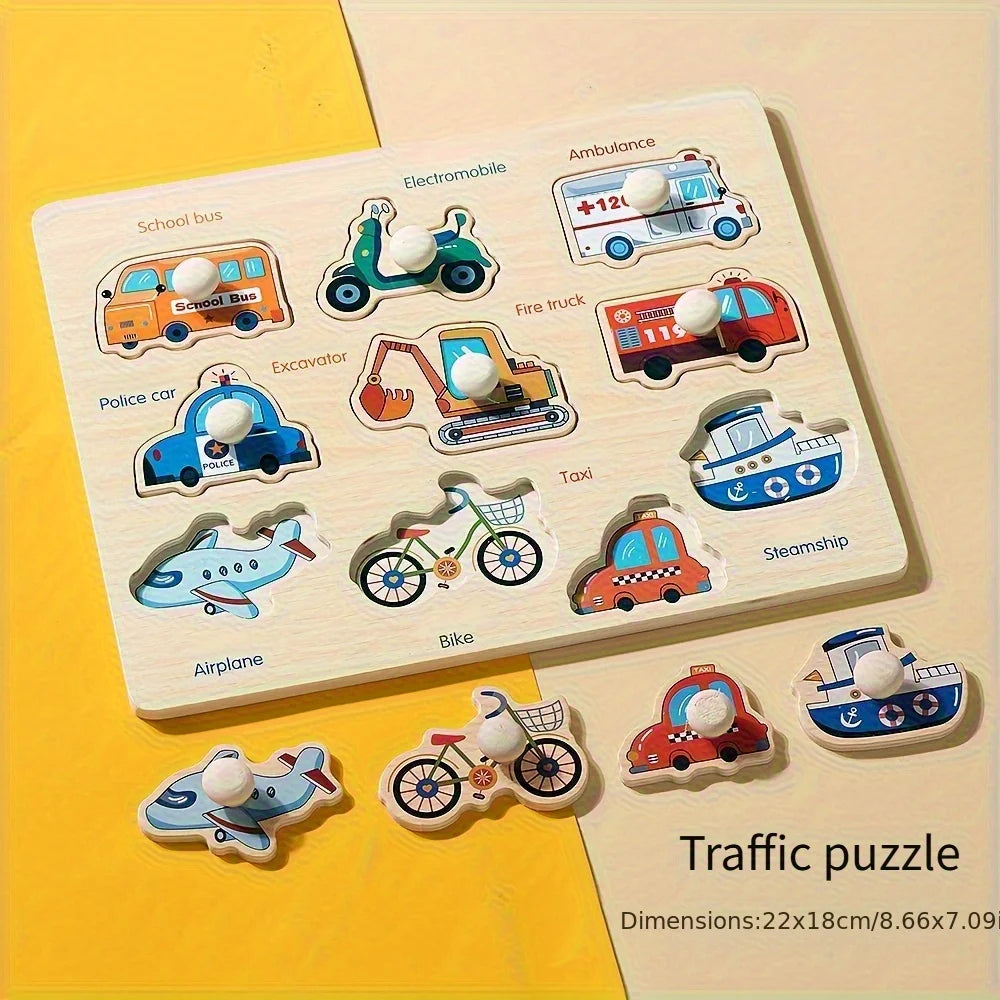 Montessori Shape Puzzle Board | Geometry Learning Toy for Toddlers & Preschoolers