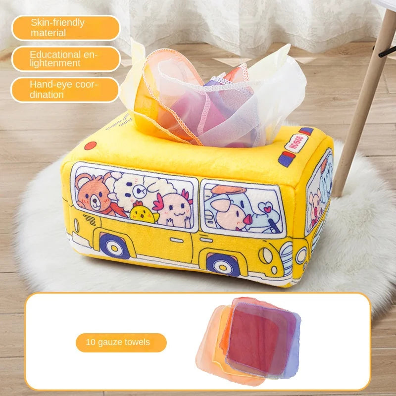 Baby Montessori Magic Tissue Box | Sensory Activity Toy for Infants 6–18 Months