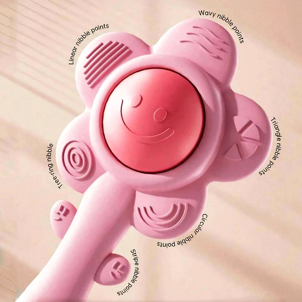 3-in-1 Baby Teething Rattle | Chewable Sensory Toy for Newborns & Infants