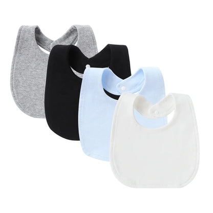 Baby Bibs & Burp Cloths Set | 4Pcs Cartoon Newborn Saliva Towels