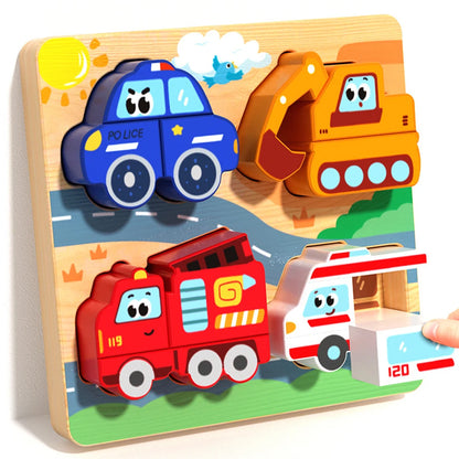 4-in-1 Wooden Animal Puzzle | Early Learning Jigsaw for Toddlers 1–3 Years