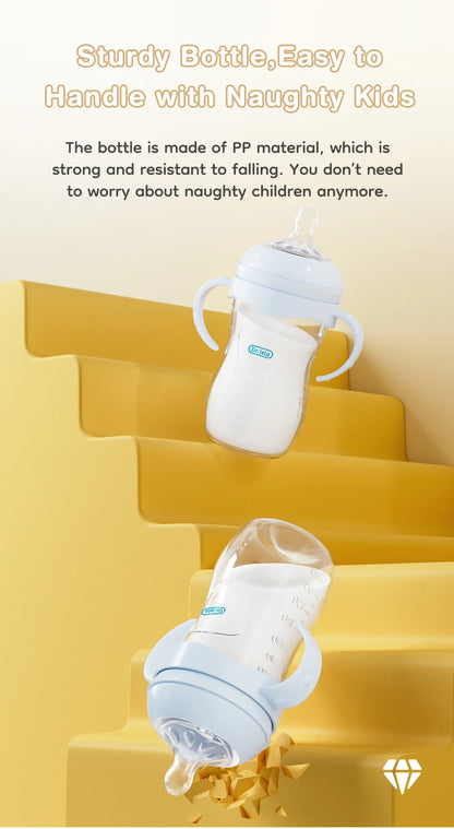PP Baby Bottle with Handle | Anti-Colic Newborn Feeding Bottle 150ml / 240ml / 330ml