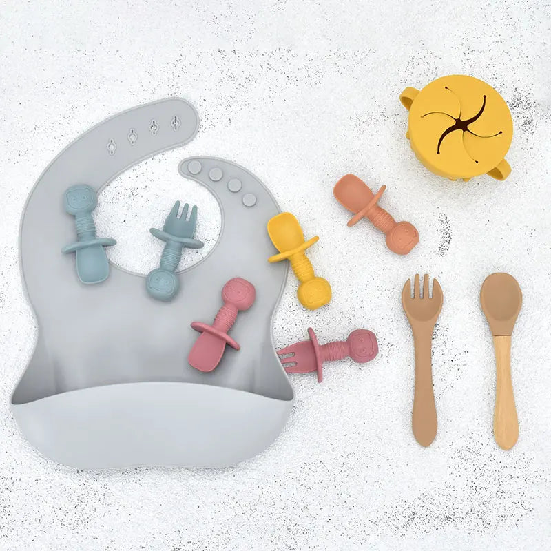 Baby Silicone Cartoon Dining Set | Plate, Cutlery & 4-Piece Options | BPA-Free