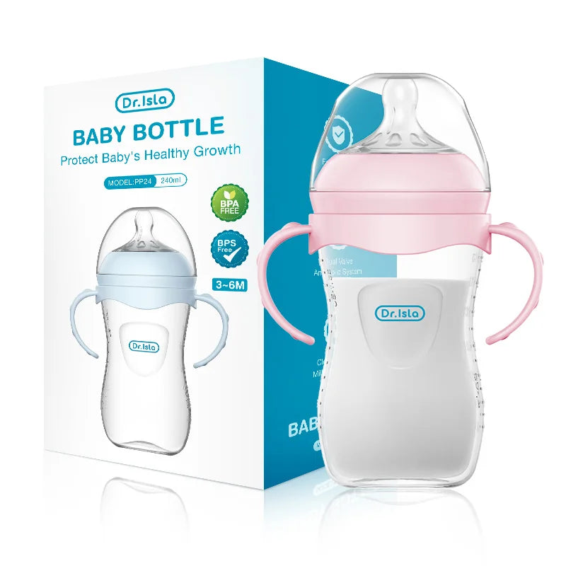 PP Baby Bottle with Handle | Anti-Colic Newborn Feeding Bottle 150ml / 240ml / 330ml