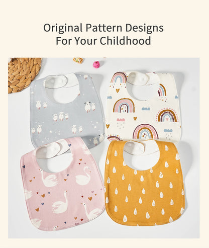 Baby Feeding Bib | Soft Cotton Adjustable Waterproof Bib for Newborns & Infants