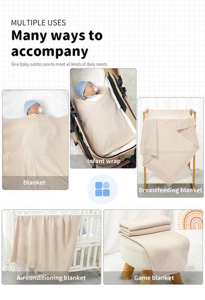 Baby Cotton Knit Sleepsack | Soft Plaid Swaddle Wrap