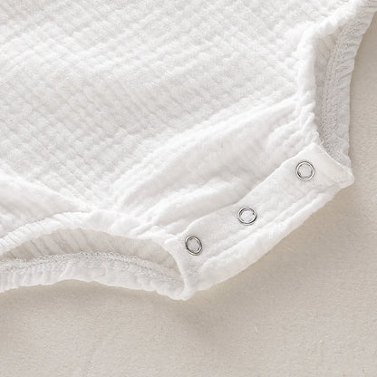 Baby Muslin Sleeveless Romper | Unisex Summer Newborn Bodysuit 0-18 Months
