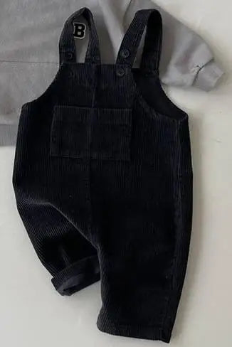 Baby Corduroy Overalls — Sleeveless Strap Jumpsuit, Unisex