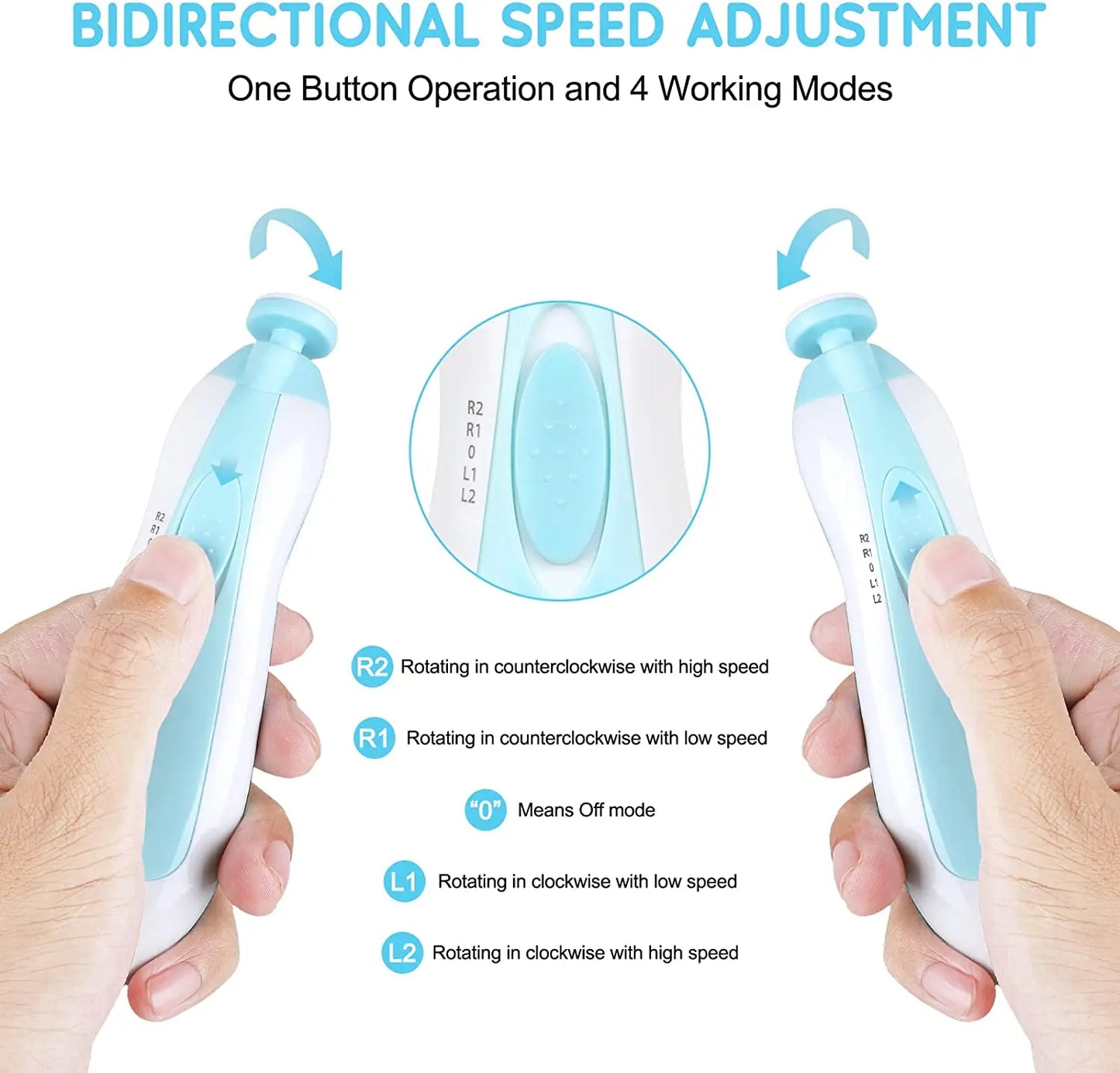Electric Baby Nail Clipper with LED Light | 4-Speed Quiet Trimmer for Newborns