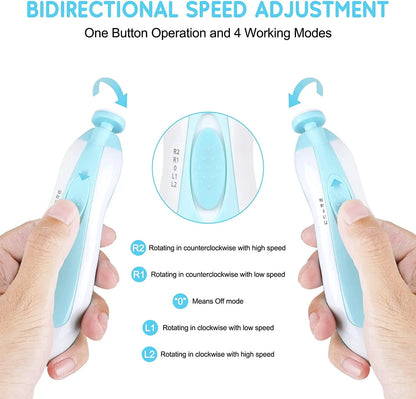 Electric Baby Nail Clipper with LED Light | 4-Speed Quiet Trimmer for Newborns