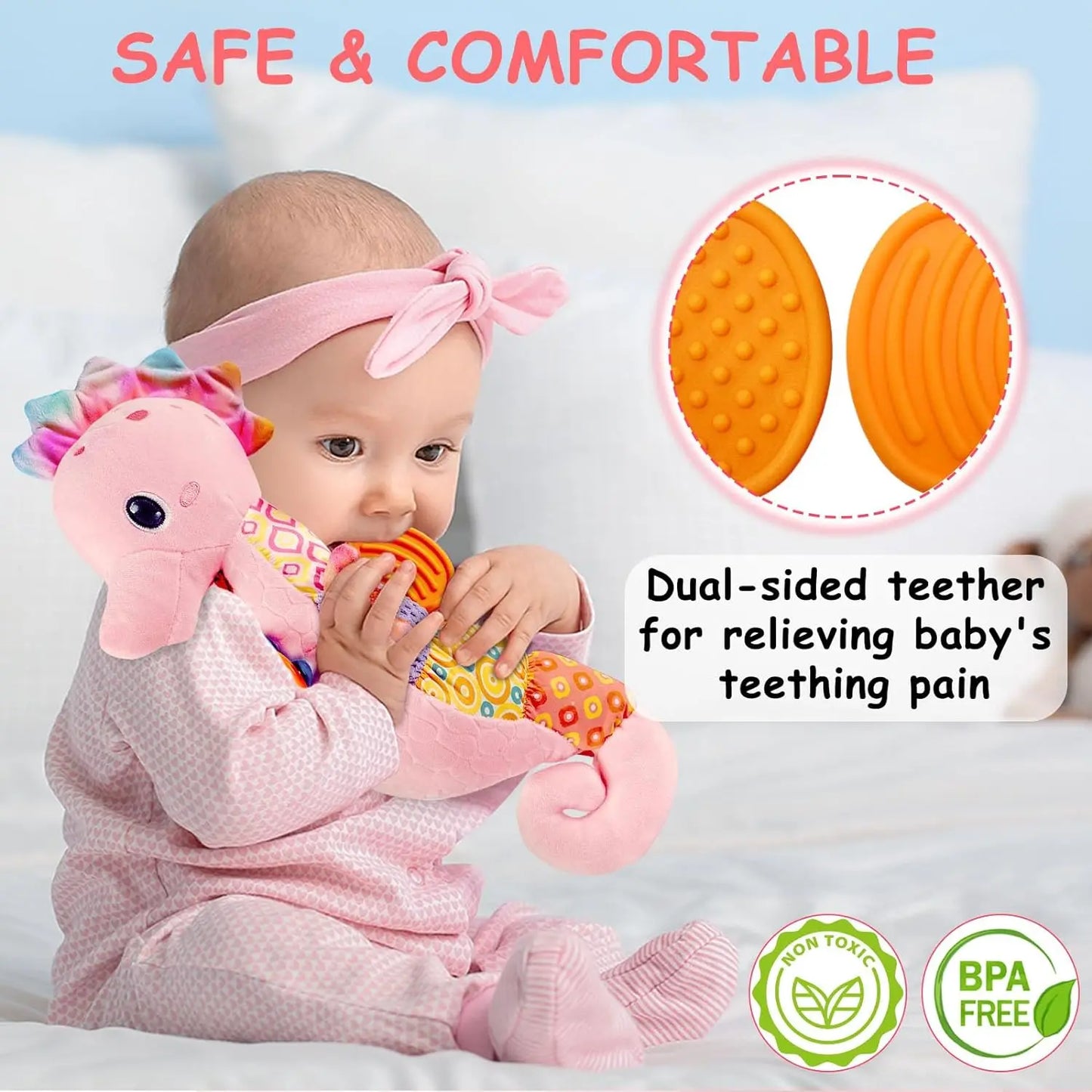 Baby Seahorse Musical Rattle Soft Toy
