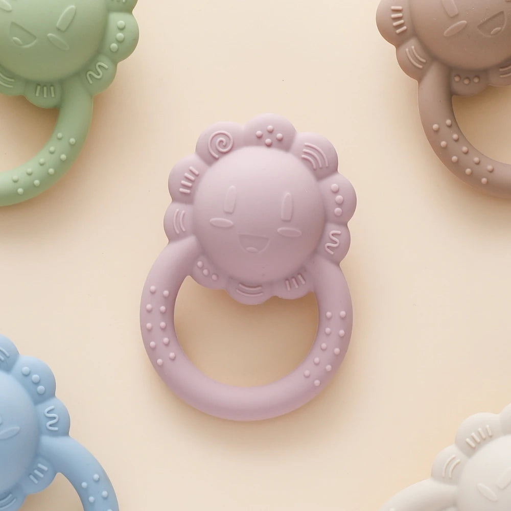 Silicone Bear Teether Rattle | Food-Grade Sensory Hand Bell for Babies 0–12 Months