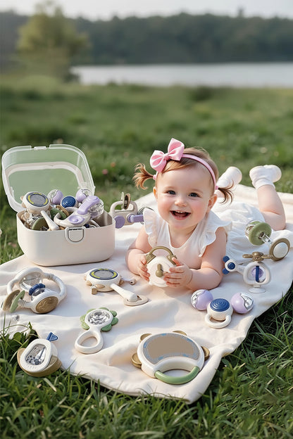 10-Piece Baby Teething & Sensory Toy Set | Food-Grade Silicone | Baby Gift