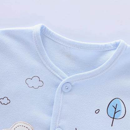 7-Piece Newborn Baby Clothing Set | Cartoon Cotton T-Shirt, Pants & Hat 0-3 Months