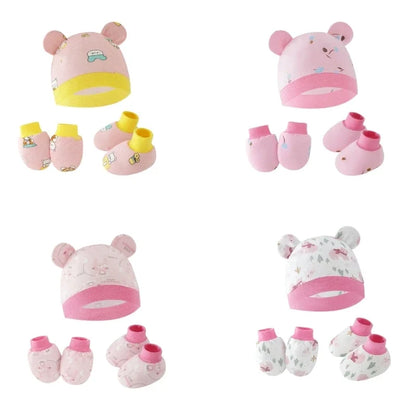 Baby Hat, Anti-Scratch Gloves & Socks Set | Newborn Essentials 0-6 Months