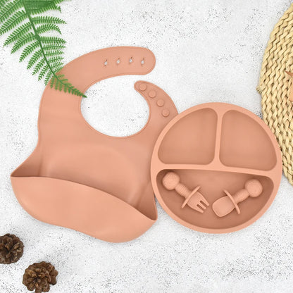 Baby Silicone Cartoon Dining Set | Plate, Cutlery & 4-Piece Options | BPA-Free