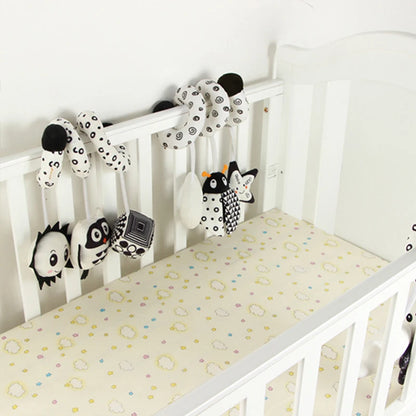 Baby Spiral Plush Hanging Toy with Rattle & Squeaker