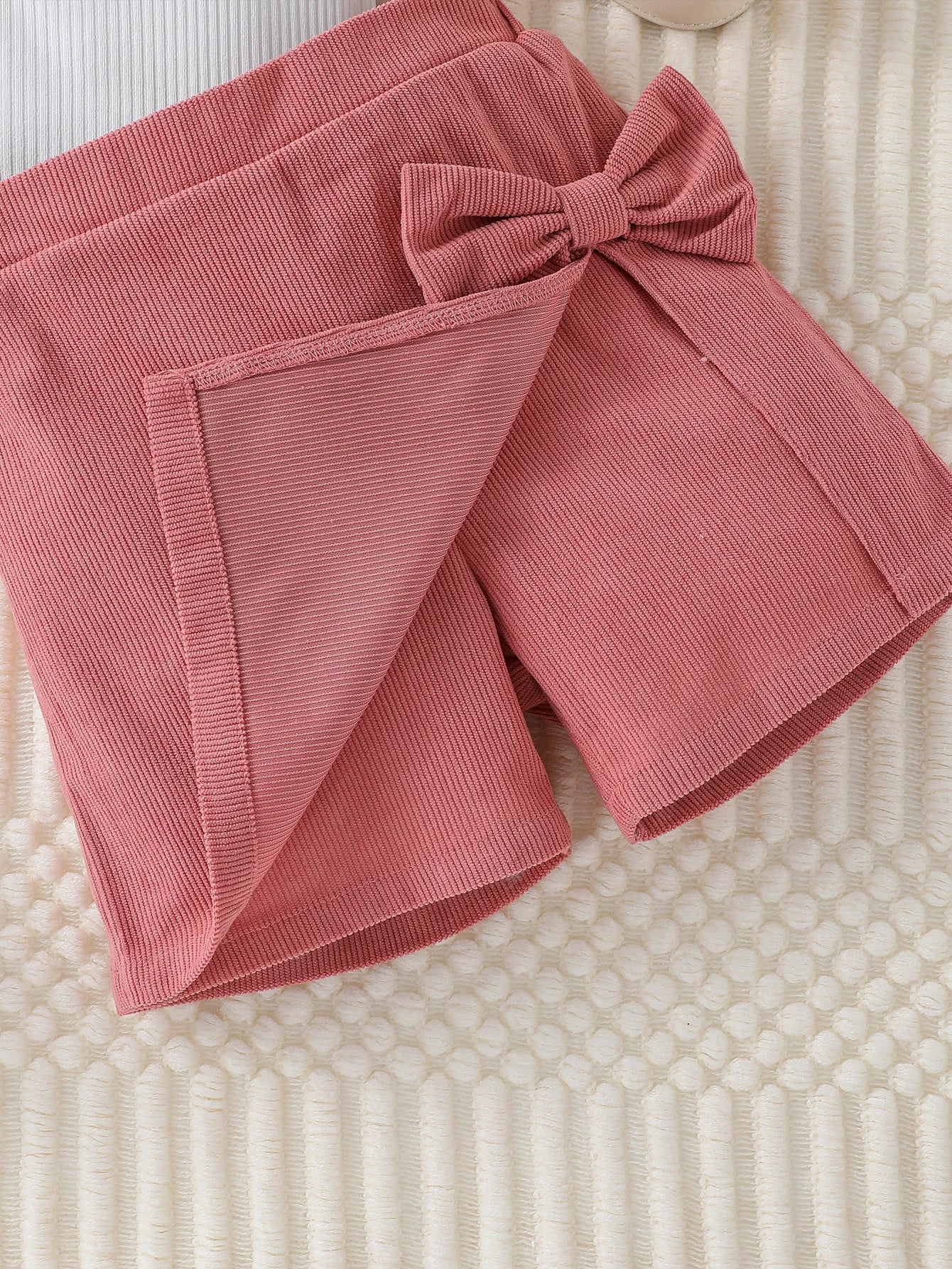 Girls Heart Puff Sleeve Top & Bow Shorts Set