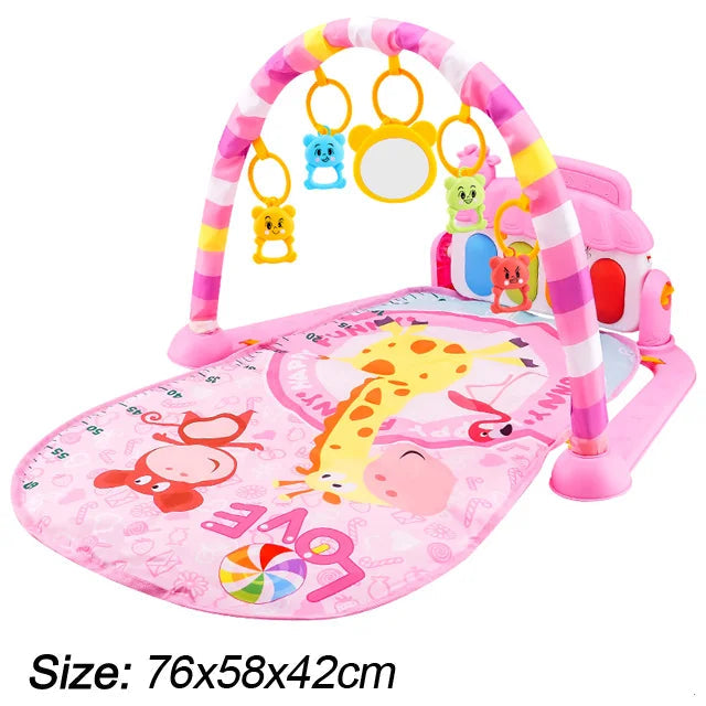 Baby Music Play Gym & Activity Mat | Piano Keyboard & Hanging Toys