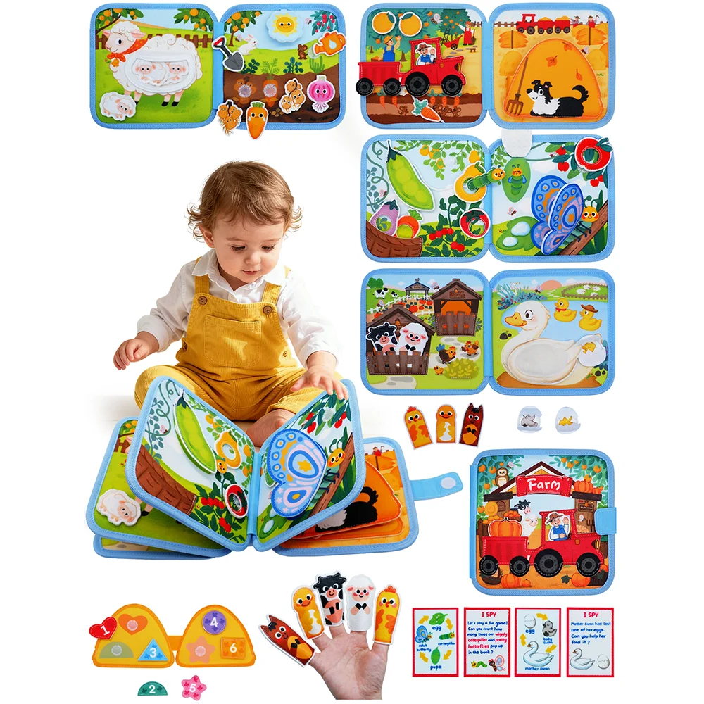 Montessori Giraffe Busy Book | Sensory Learning Quiet Book for Toddlers Ages 3-6