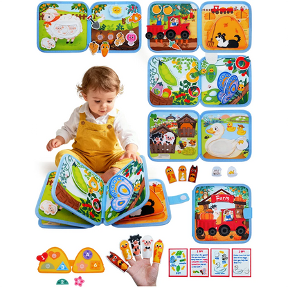 Montessori Giraffe Busy Book | Sensory Learning Quiet Book for Toddlers Ages 3-6