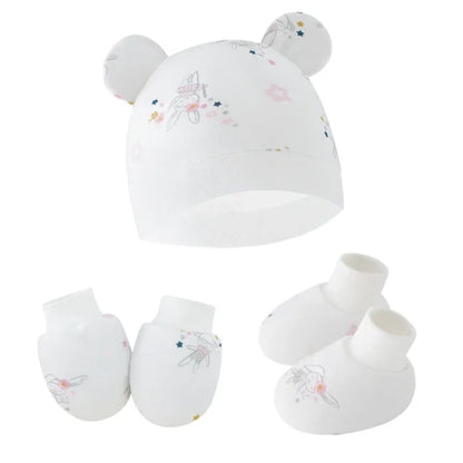 Baby Hat, Anti-Scratch Gloves & Socks Set | Newborn Essentials 0-6 Months