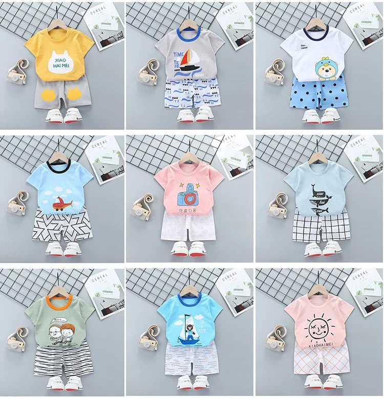 Kids Cotton T-Shirt & Shorts Set | Boys & Girls Summer Outfit 2PCS