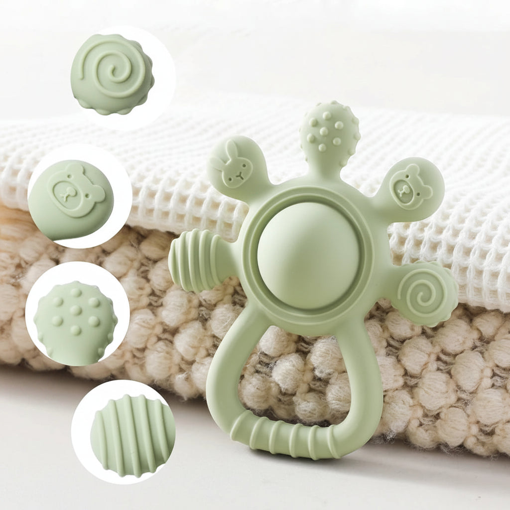 Baby Silicone Teether & Pacifier Chain Set