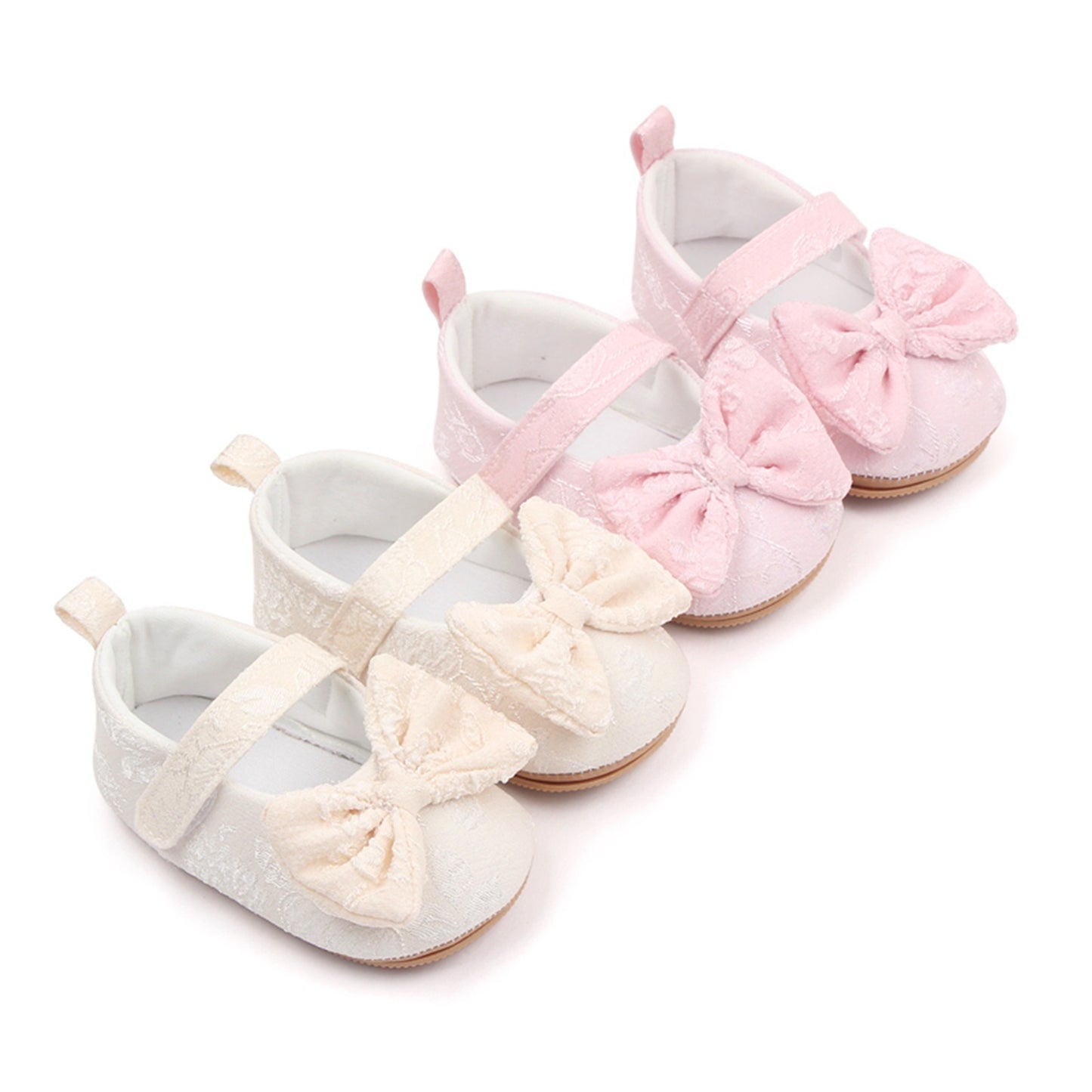 Baby Girls Bow Flower Soft Sole Princess Shoes | Non-Slip First Walker 0-18 Months