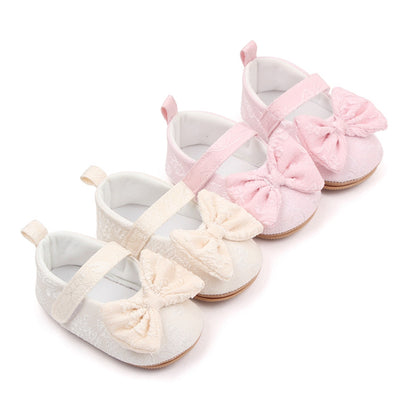 Baby Girls Bow Flower Soft Sole Princess Shoes | Non-Slip First Walker 0-18 Months