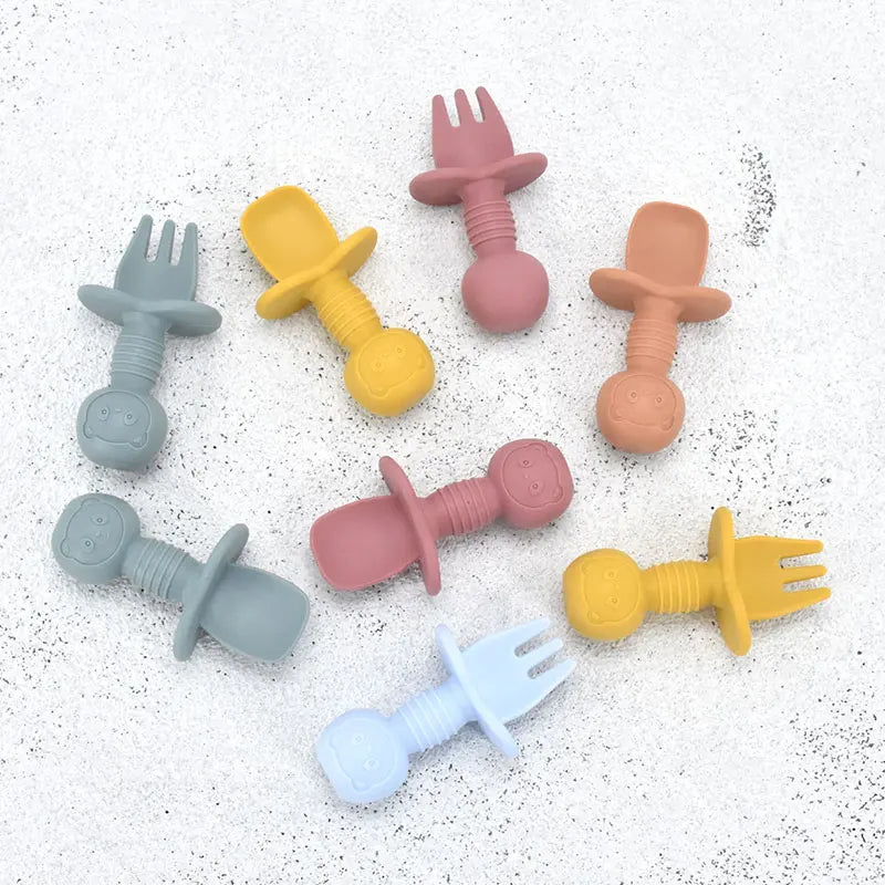 Baby Silicone Cartoon Dining Set | Plate, Cutlery & 4-Piece Options | BPA-Free