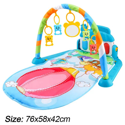 Baby Music Play Gym & Activity Mat | Piano Keyboard & Hanging Toys