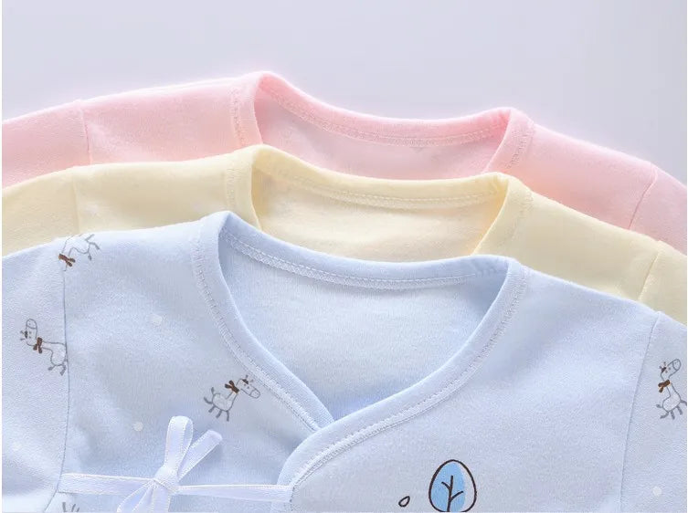 7-Piece Newborn Baby Clothing Set | Cartoon Cotton T-Shirt, Pants & Hat 0-3 Months
