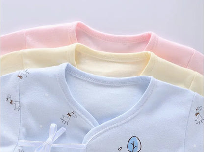 7-Piece Newborn Baby Clothing Set | Cartoon Cotton T-Shirt, Pants & Hat 0-3 Months