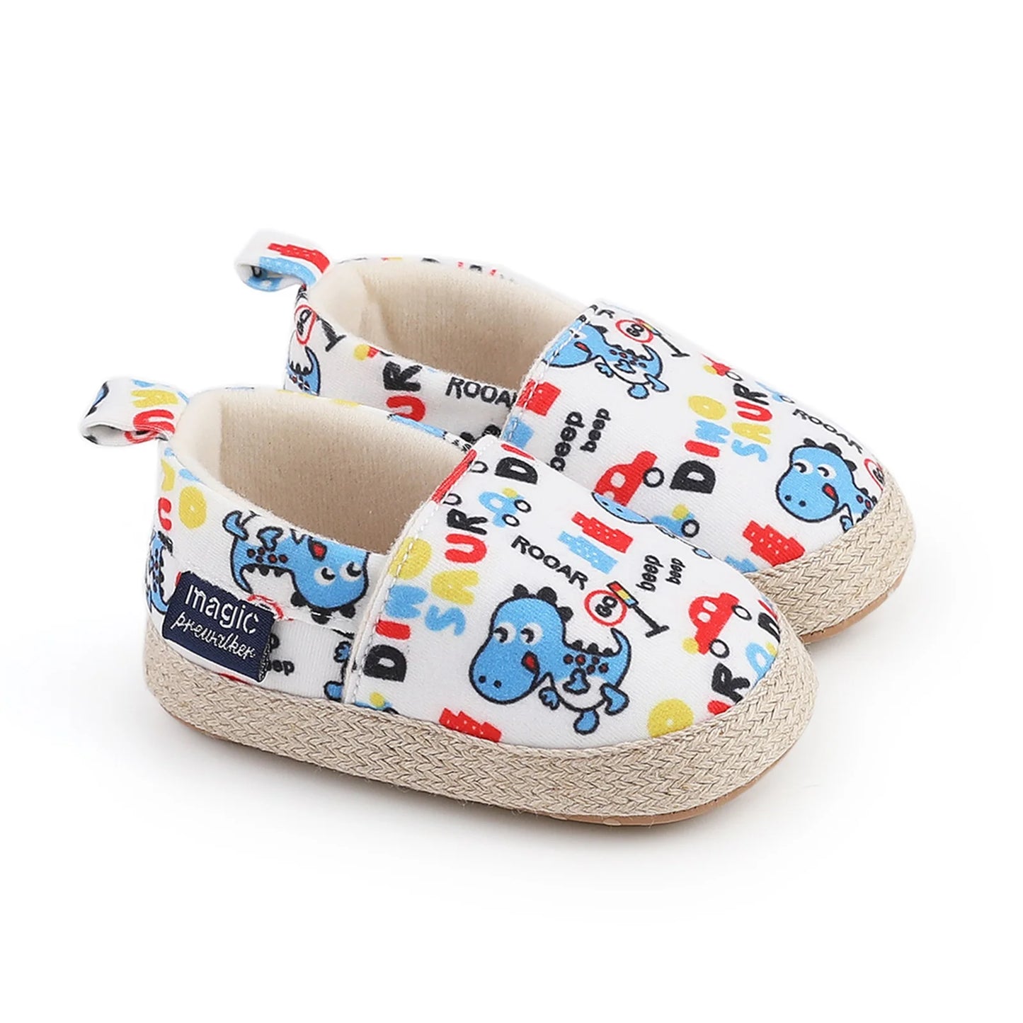 Baby Dinosaur Slip-On Shoes | Closed Toe Walking Shoes 0-18 Months