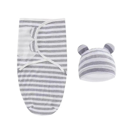 Baby Blanket & Hat Set | Soft Cotton Newborn Swaddle Wrap