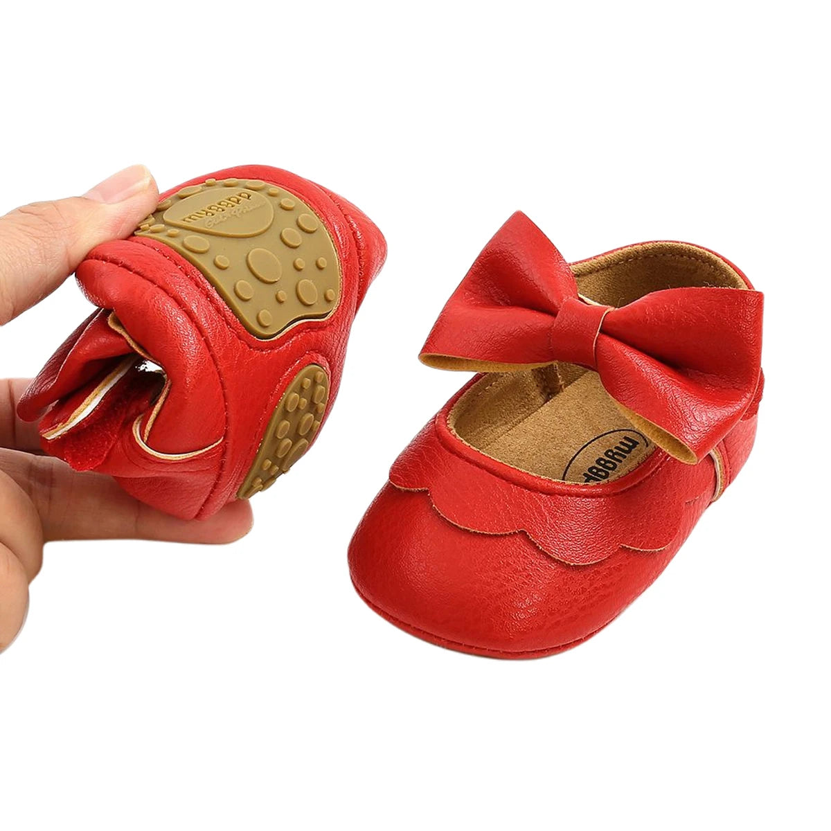 Baby Girls Bow Knot Soft Sole Princess Shoes | First Walker Flat Shoes 0-18 Months