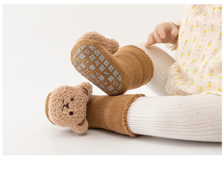 Baby Bear Socks | Soft Cotton Anti-Slip Newborn & Toddler Socks 0-3 Years