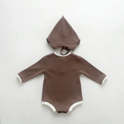 Baby Romper with Matching Hat — Cotton Unisex 0-12 Months