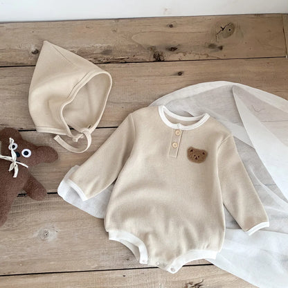 Baby Romper with Matching Hat — Cotton Unisex 0-12 Months