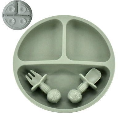 Baby Silicone Cartoon Dining Set | Plate, Cutlery & 4-Piece Options | BPA-Free