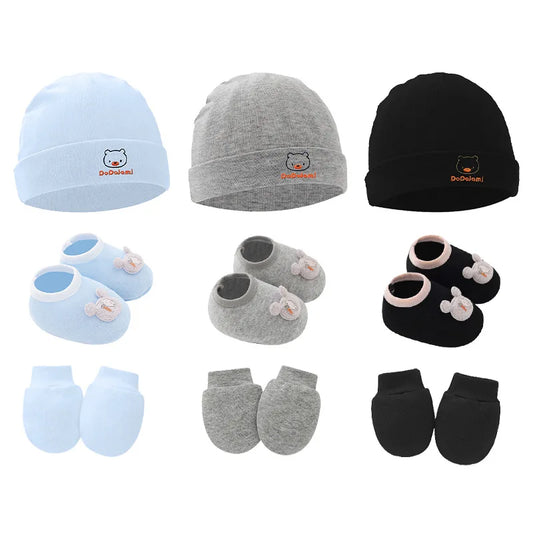 Baby Beanie, Bonnet, Gloves & Socks Set | 3-Piece Newborn Gift 0-12 Months