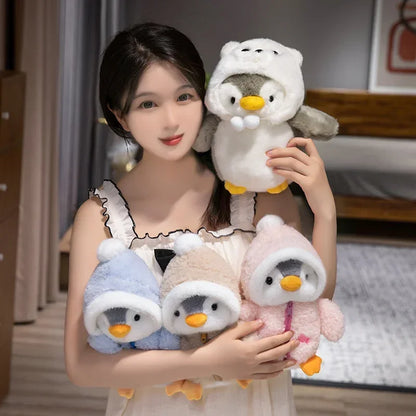 Cute Penguin Plush Toy | Soft Stuffed Animal with Clothes & Hat