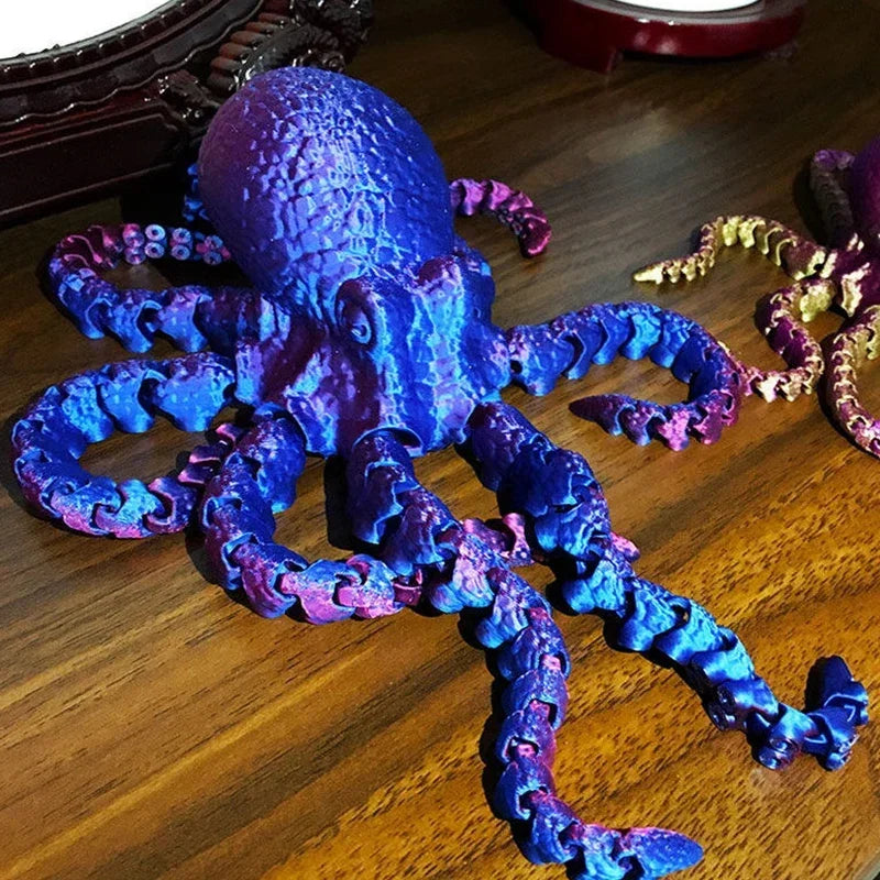 3D Printed Octopus Fidget Toy | Flexible Joints Desktop Ornament & Kids Gift
