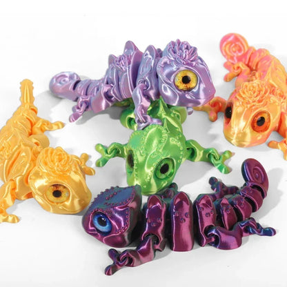 3D Printed Chameleon Figure | Multi-Joint Movable Kids Gift & Room Decoration