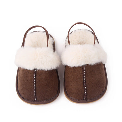 Baby & Toddler Fluffy Plush Slides | Soft Non-Slip House Slippers 0-18 Months