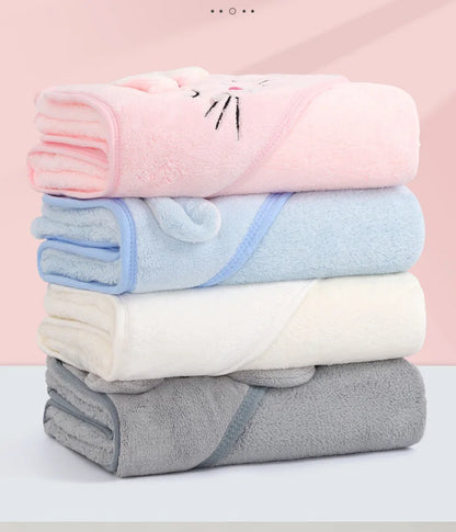 Cartoon Animal Baby Hooded Bath Towel | Soft Newborn Bathrobe for Boys & Girls