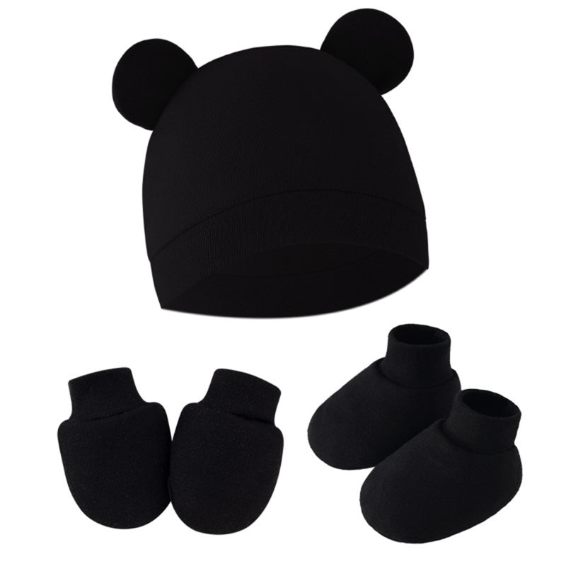 Newborn Beanie, Anti-Scratch Mitts & Foot Cover Set | 3-Piece Baby Gift